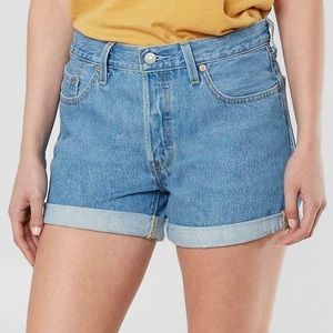 Levi’s 501 mid rise denim shorts